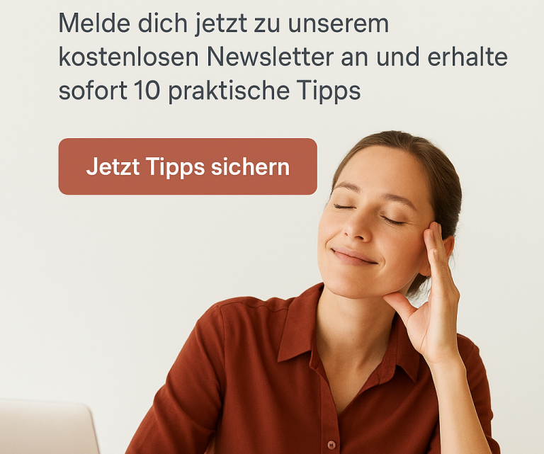 Vier Personen arbeiten gemeinsam an einem Laptop in einem modernen Büroraum.
